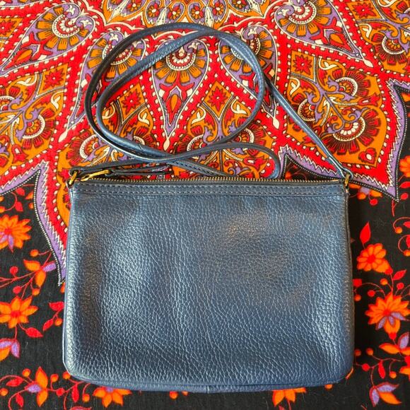 Fossil Blue Leather Cross-Body Bag - Picture 3 of 10
